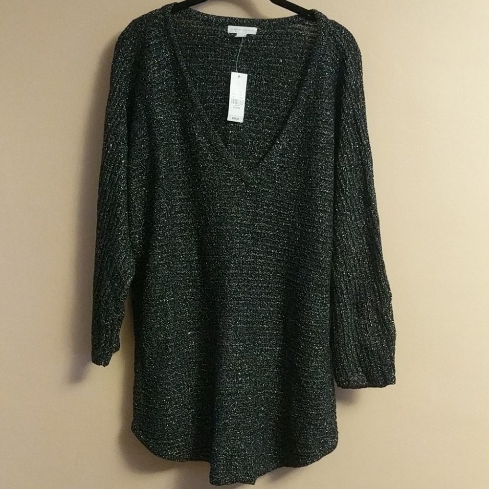New York & Company NWT XL sparkle Vneck sweater - Picture 2 of 4